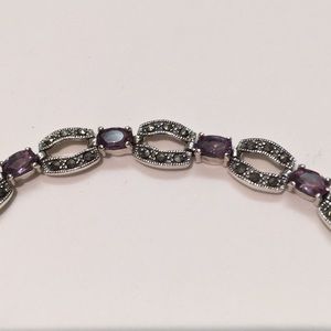 Sterling silver bracelet marcasite and Amethyst